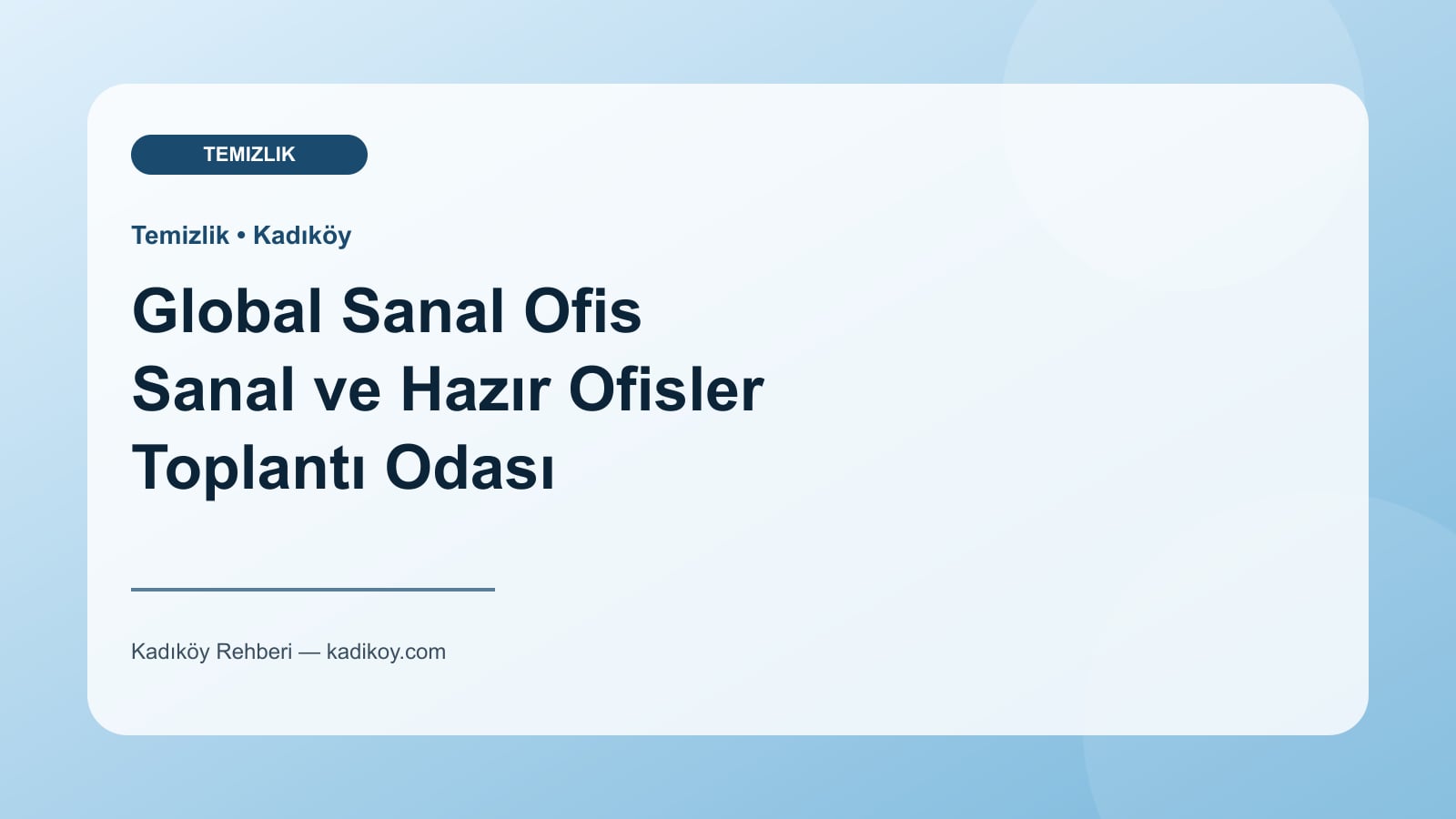 Global Sanal Ofis Sanal ve Hazır Ofisler Toplantı Odası - Kadıköy işletme fotoğrafı