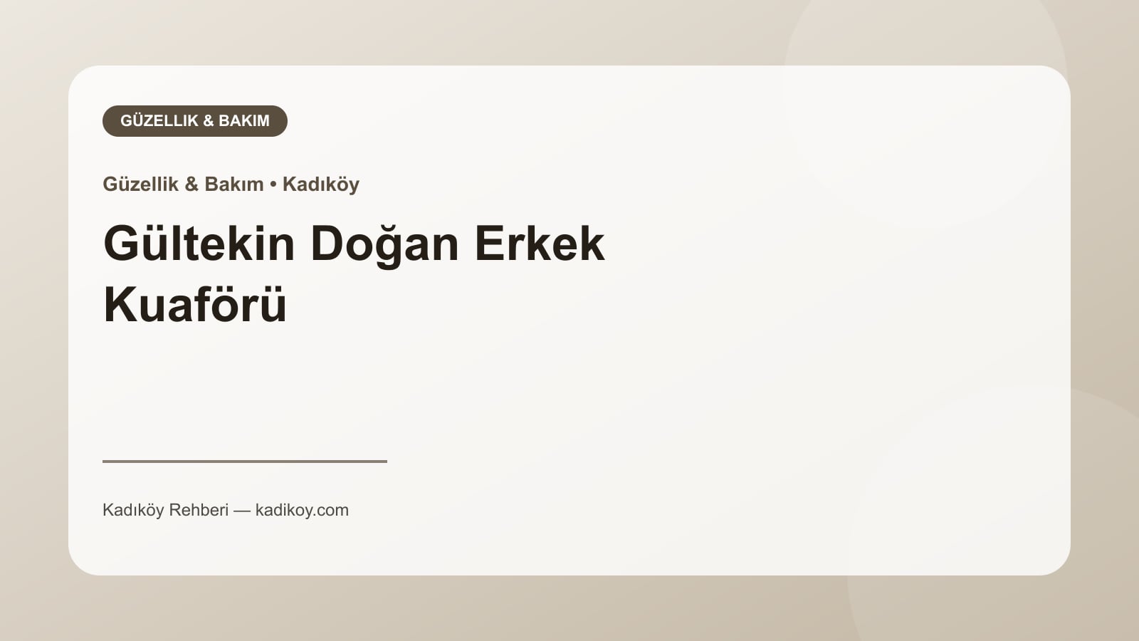 Gültekin Doğan Erkek Kuaförü - Kadıköy işletme fotoğrafı