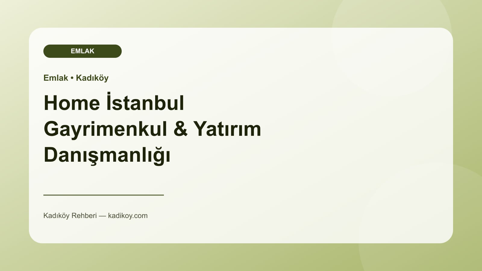 Home İstanbul Gayrimenkul & Yatırım Danışmanlığı - Kadıköy işletme fotoğrafı