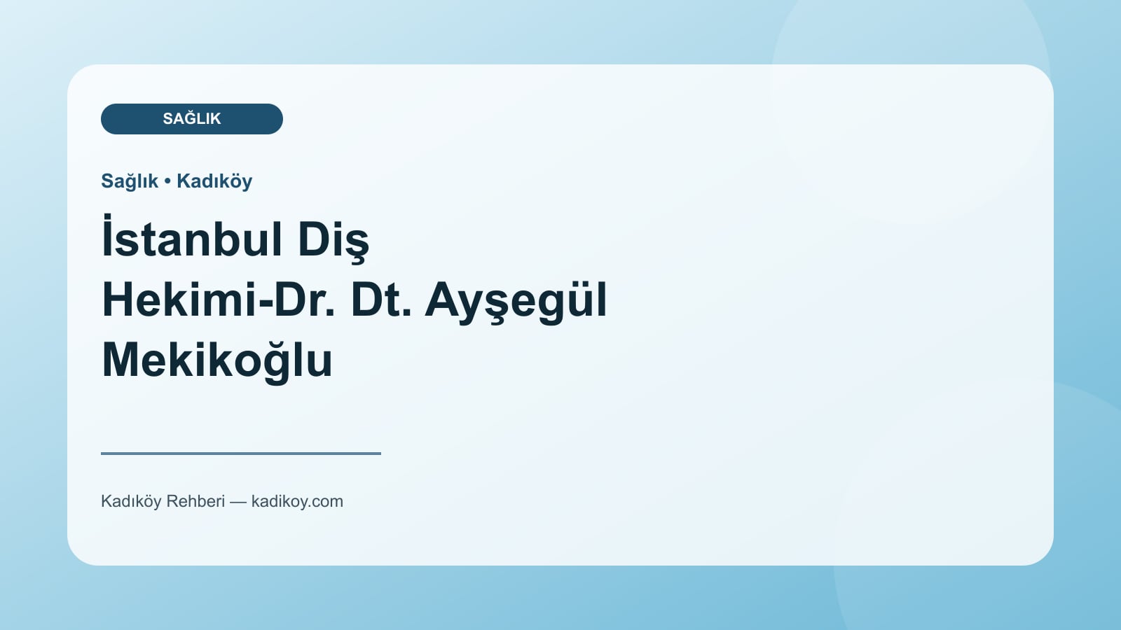 İstanbul Diş Hekimi-Dr. Dt. Ayşegül Mekikoğlu - Kadıköy yakın mekan fotoğrafı