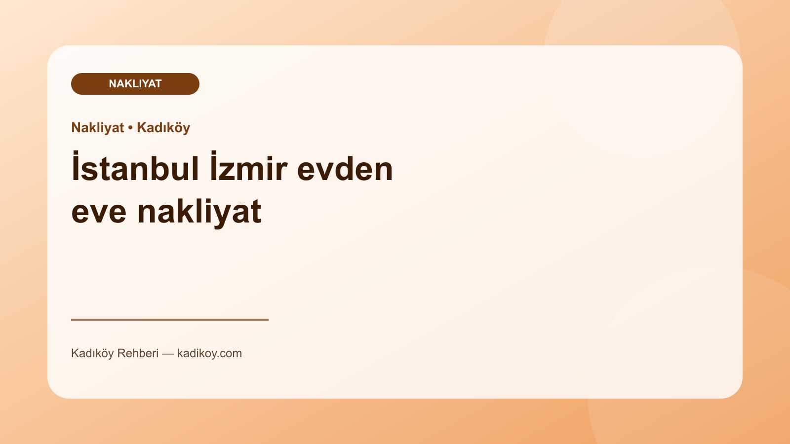 İstanbul İzmir evden eve nakliyat - Kadıköy işletme fotoğrafı