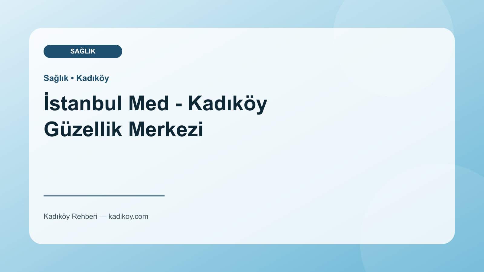 İstanbul Med - Kadıköy Güzellik Merkezi - Kadıköy işletme fotoğrafı