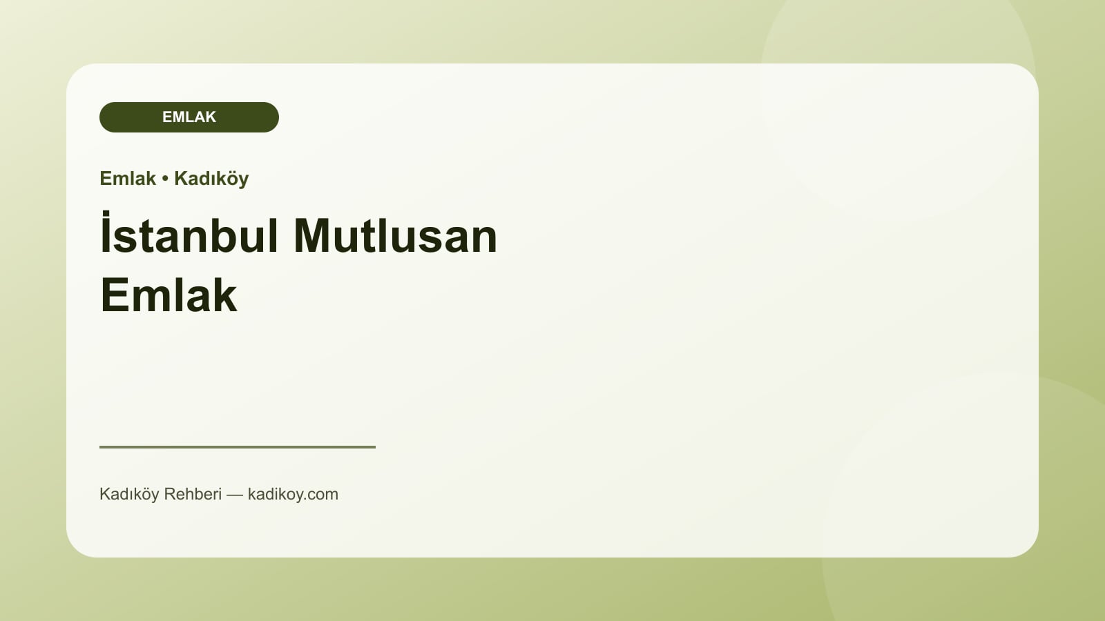 İstanbul Mutlusan Emlak