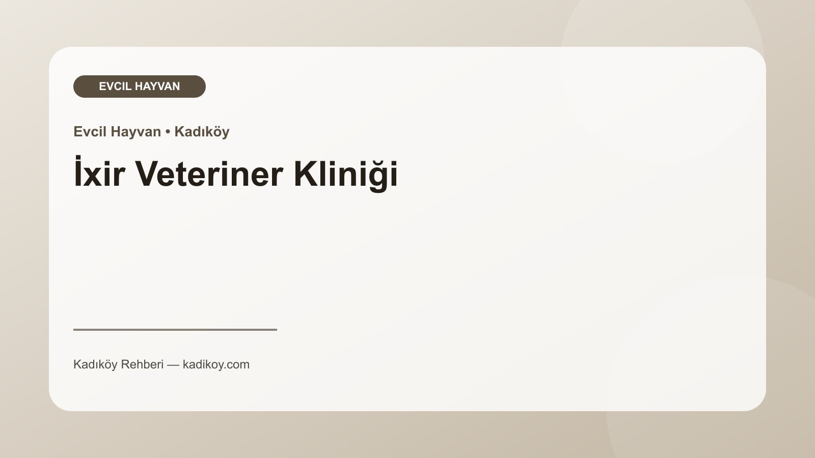 İxir Veteriner Kliniği - Kadıköy işletme fotoğrafı