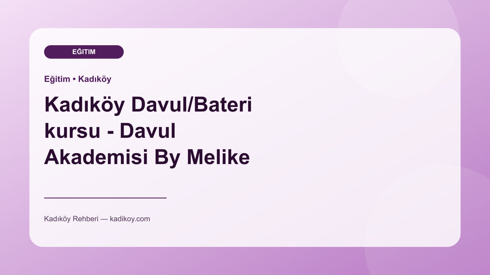 Kadıköy Davul/Bateri kursu - Davul Akademisi By Melike Koçak - Kadıköy yakın mekan fotoğrafı