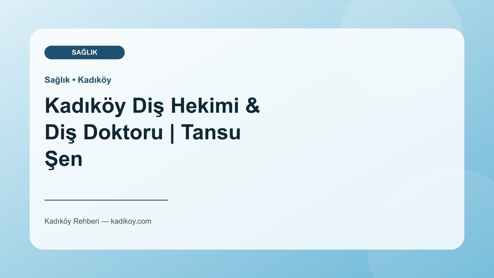 Kadıköy Diş Hekimi & Diş Doktoru | Tansu Şen - Kadıköy işletme fotoğrafı