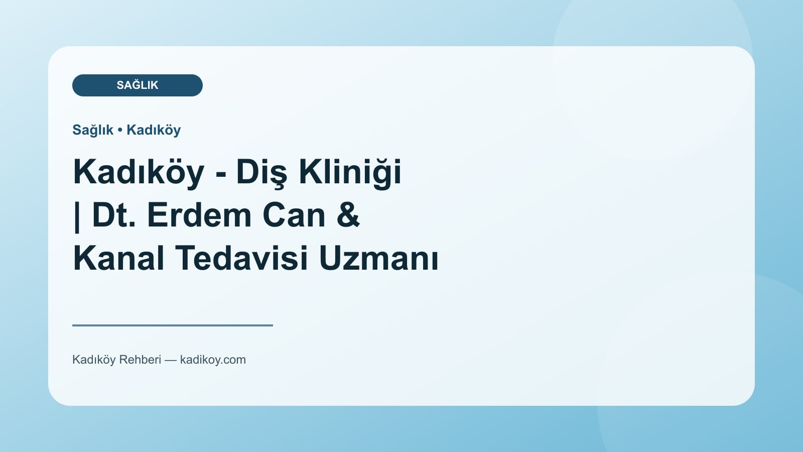 Kadıköy - Diş Kliniği | Dt. Erdem Can & Kanal Tedavisi Uzmanı Ezgi Orhan | Moda & Caferağa - Kadıköy işletme fotoğrafı