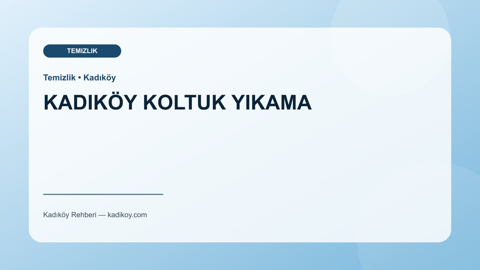 KADIKÖY KOLTUK YIKAMA - Kadıköy işletme fotoğrafı