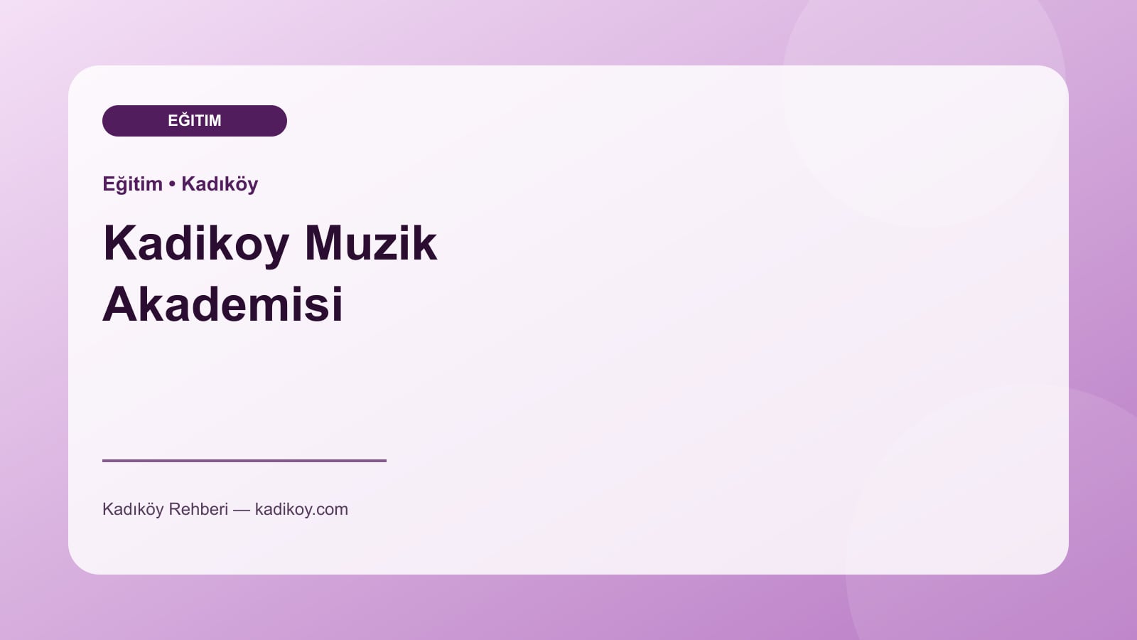 Kadikoy Muzik Akademisi - Kadıköy işletme fotoğrafı
