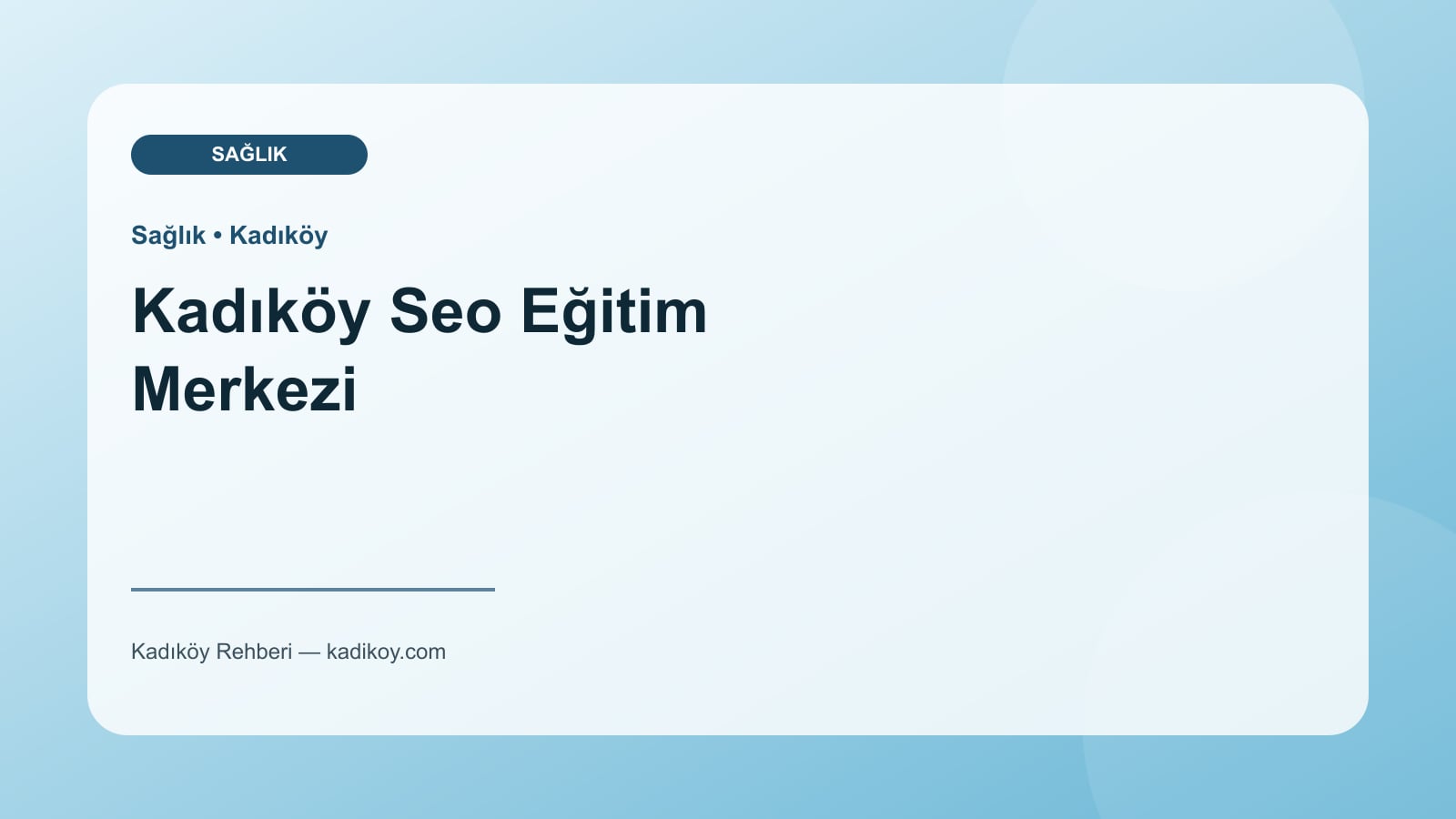 Kadıköy Seo Eğitim Merkezi - Kadıköy işletme fotoğrafı