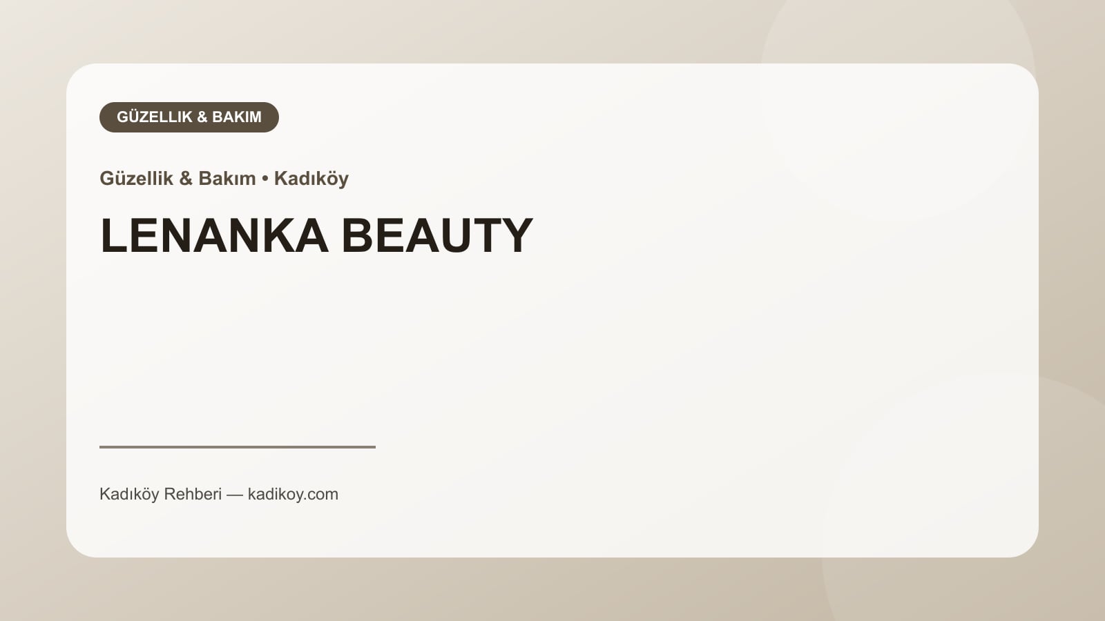 LENANKA BEAUTY - Kadıköy işletme fotoğrafı
