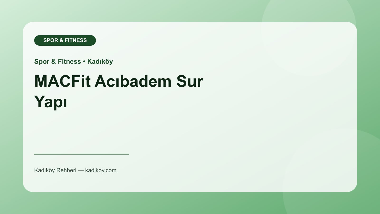 MACFit Acıbadem Sur Yapı - Kadıköy işletme fotoğrafı