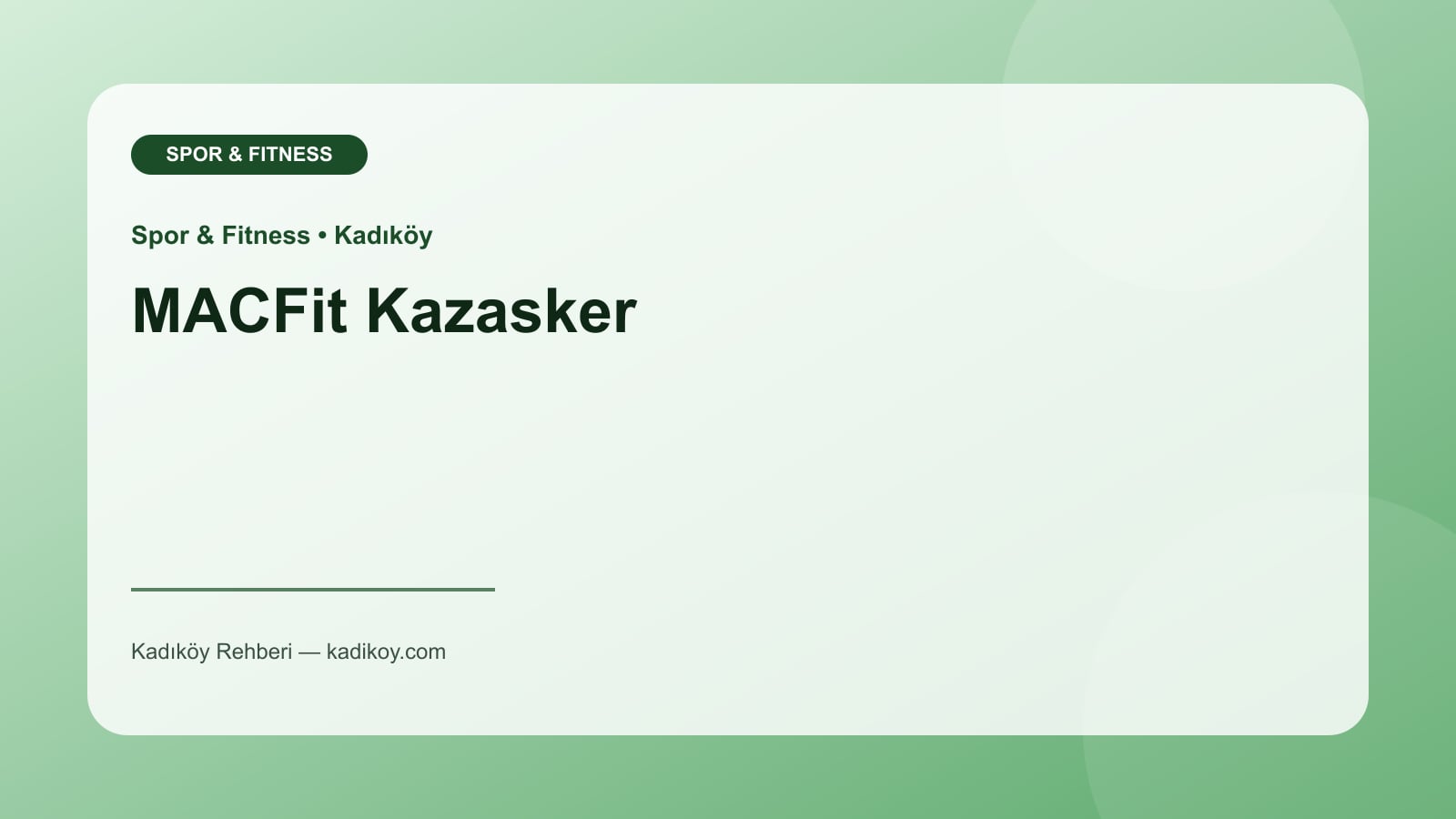MACFit Kazasker - Kadıköy işletme fotoğrafı