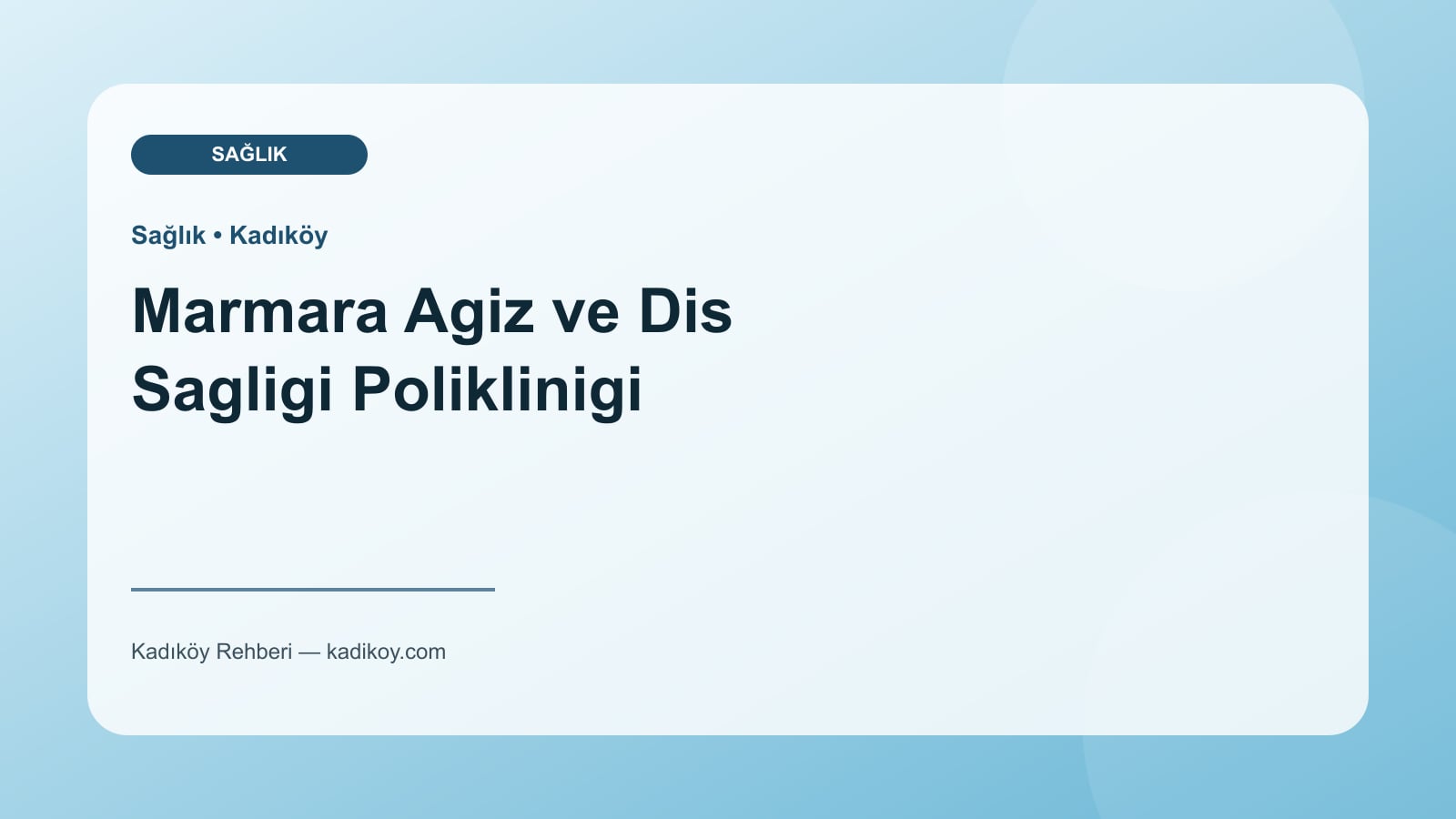 Marmara Agiz ve Dis Sagligi Poliklinigi - Kadıköy işletme fotoğrafı