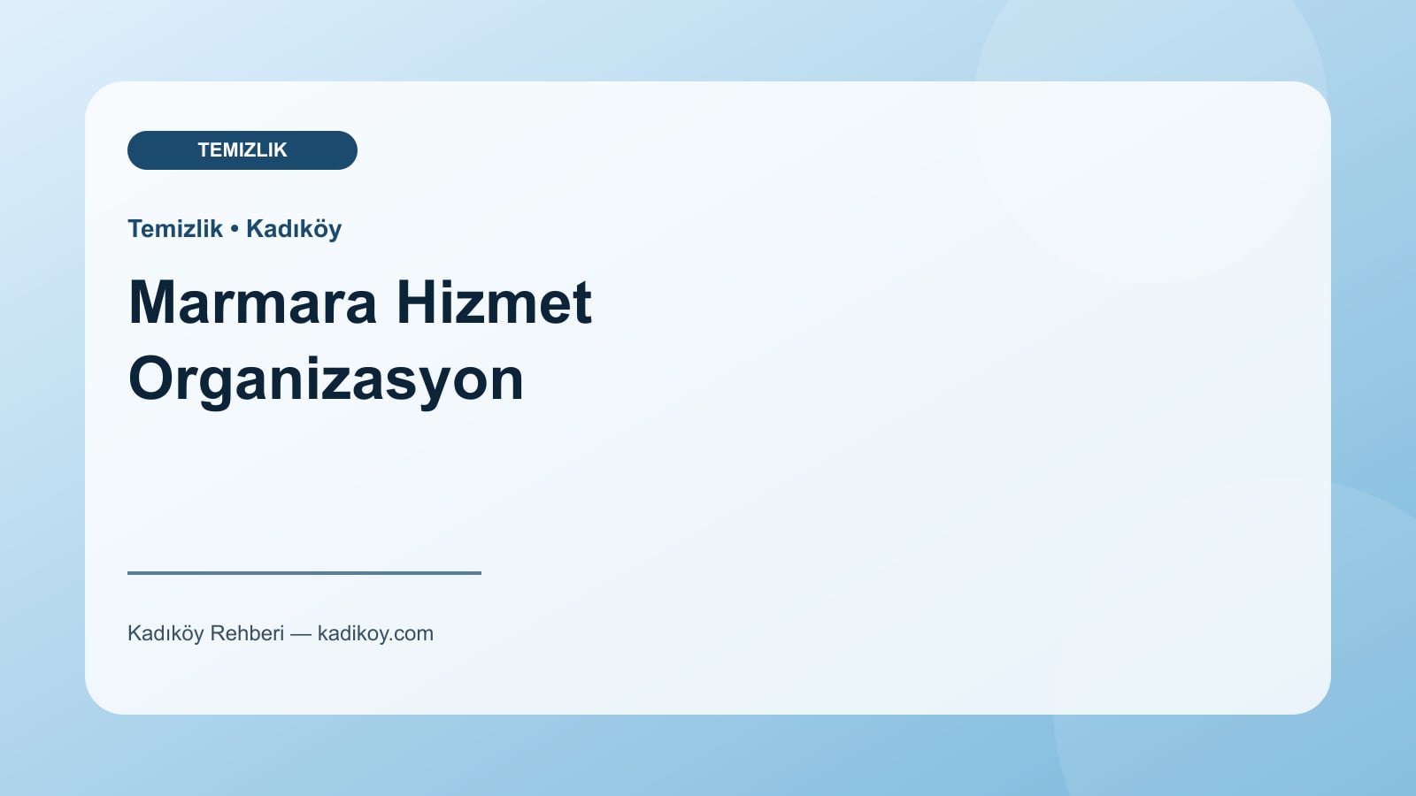 Marmara Hizmet Organizasyon - Kadıköy işletme fotoğrafı