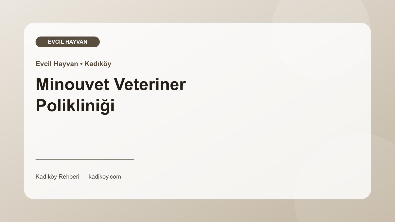 Minouvet Veteriner Polikliniği - Kadıköy işletme fotoğrafı