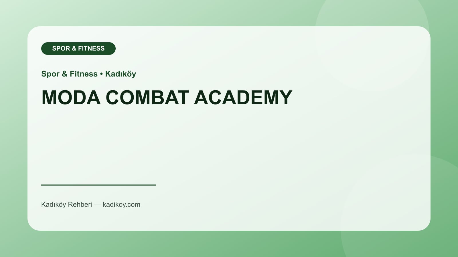 MODA COMBAT ACADEMY - Kadıköy işletme fotoğrafı