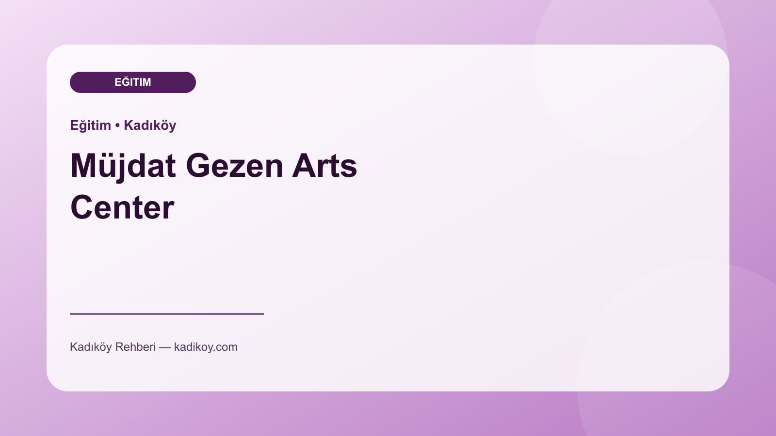 Müjdat Gezen Arts Center - Kadıköy işletme fotoğrafı
