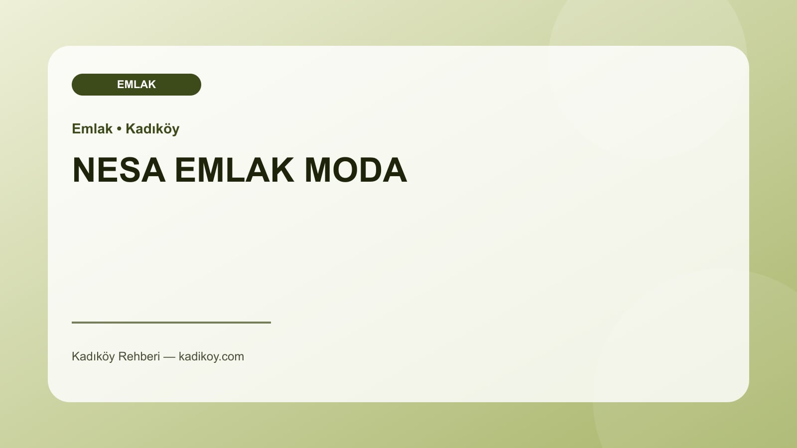 NESA EMLAK MODA - Kadıköy işletme fotoğrafı