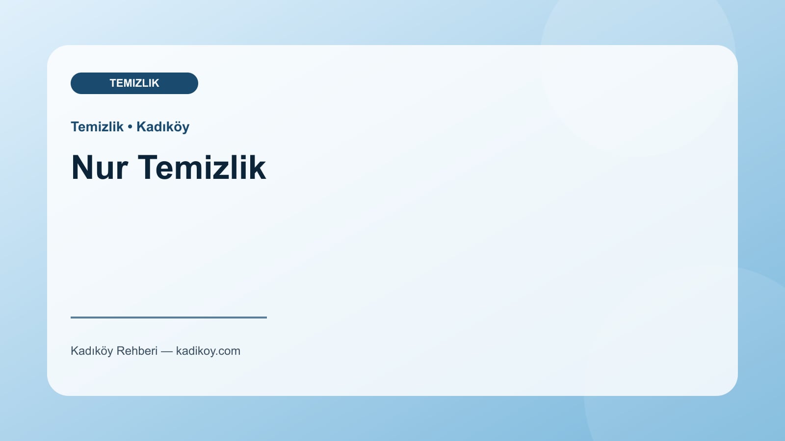 Nur Temizlik - Kadıköy işletme fotoğrafı