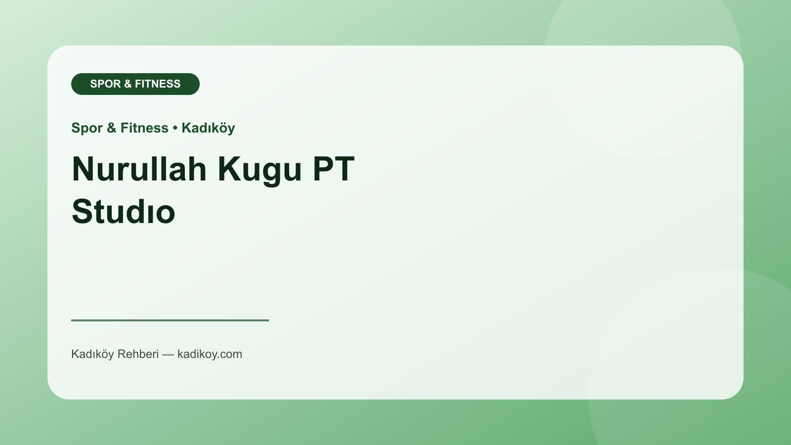 Nurullah Kugu PT Studıo - Kadıköy işletme fotoğrafı