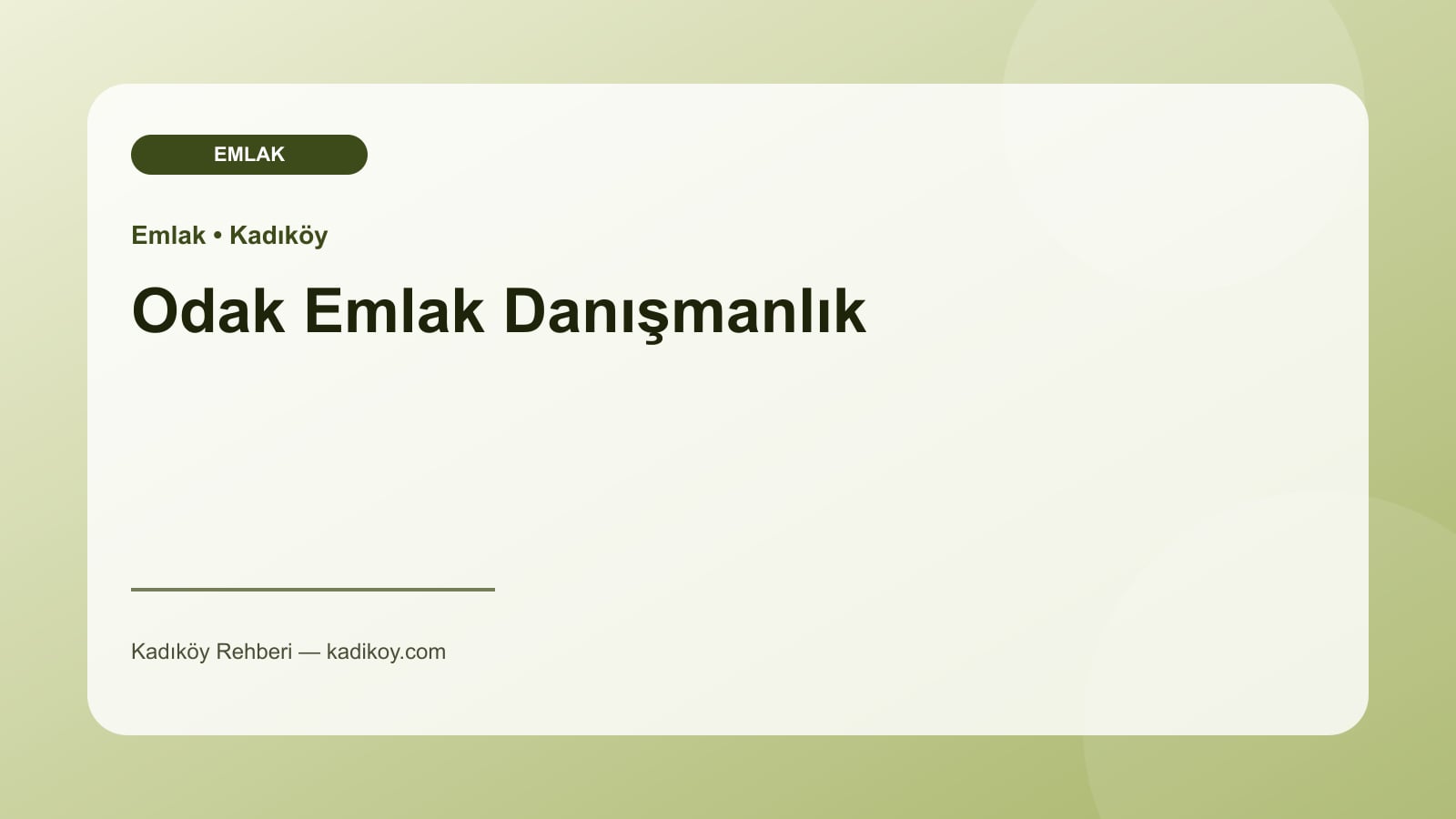 Odak Emlak Danışmanlık - Kadıköy işletme fotoğrafı