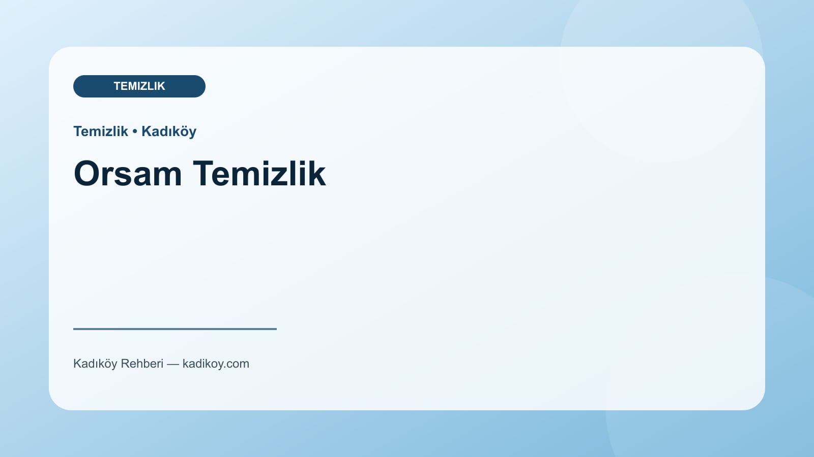 Orsam Temizlik - Kadıköy işletme fotoğrafı