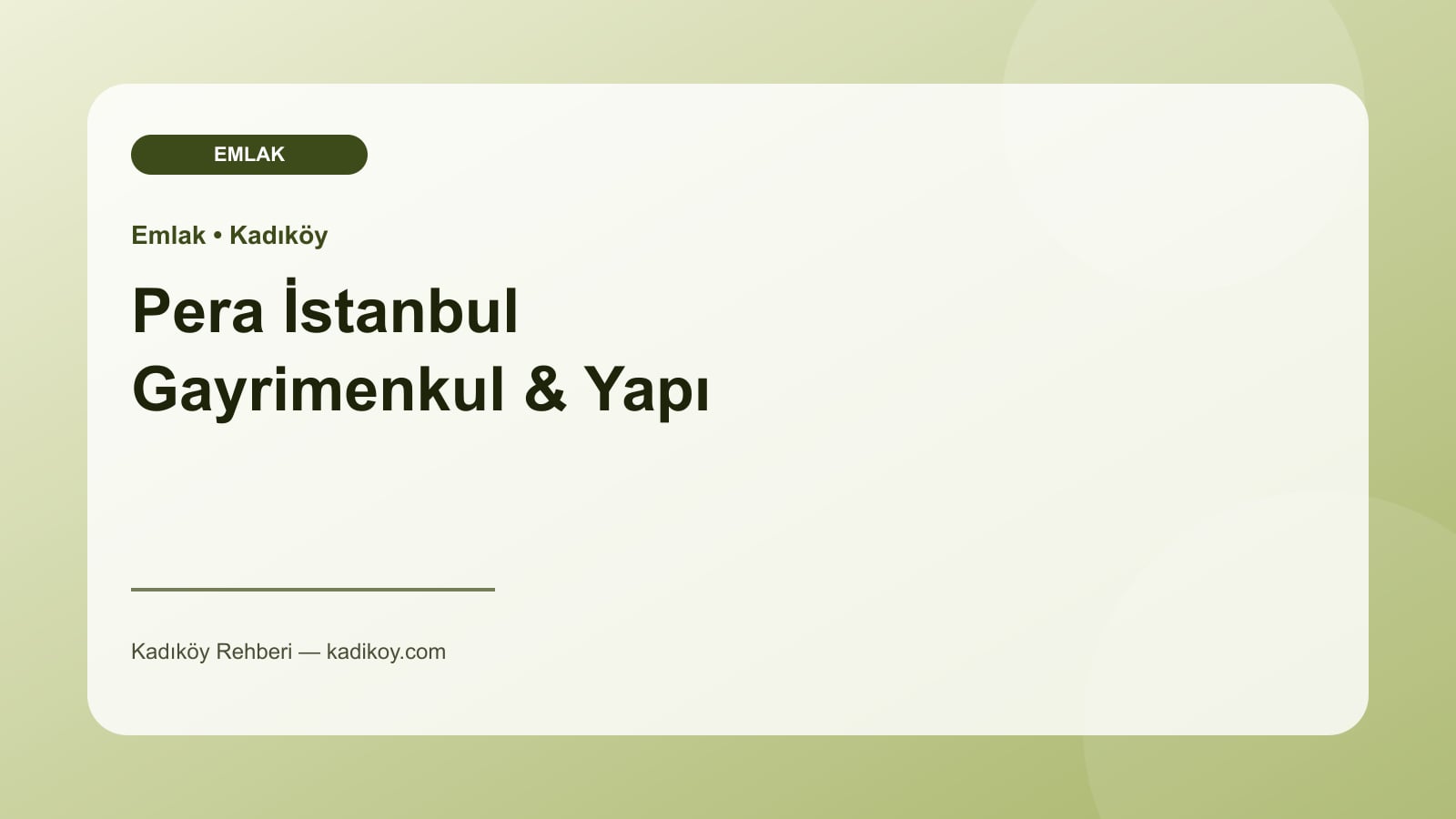 Pera İstanbul Gayrimenkul & Yapı - Kadıköy işletme fotoğrafı