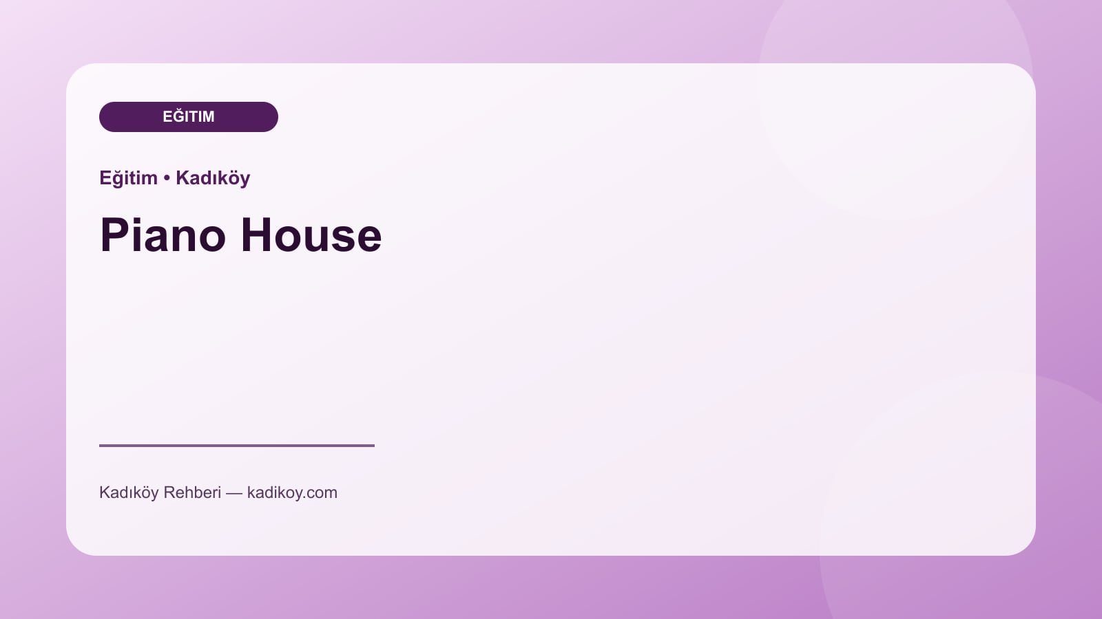 Piano House - Kadıköy işletme fotoğrafı