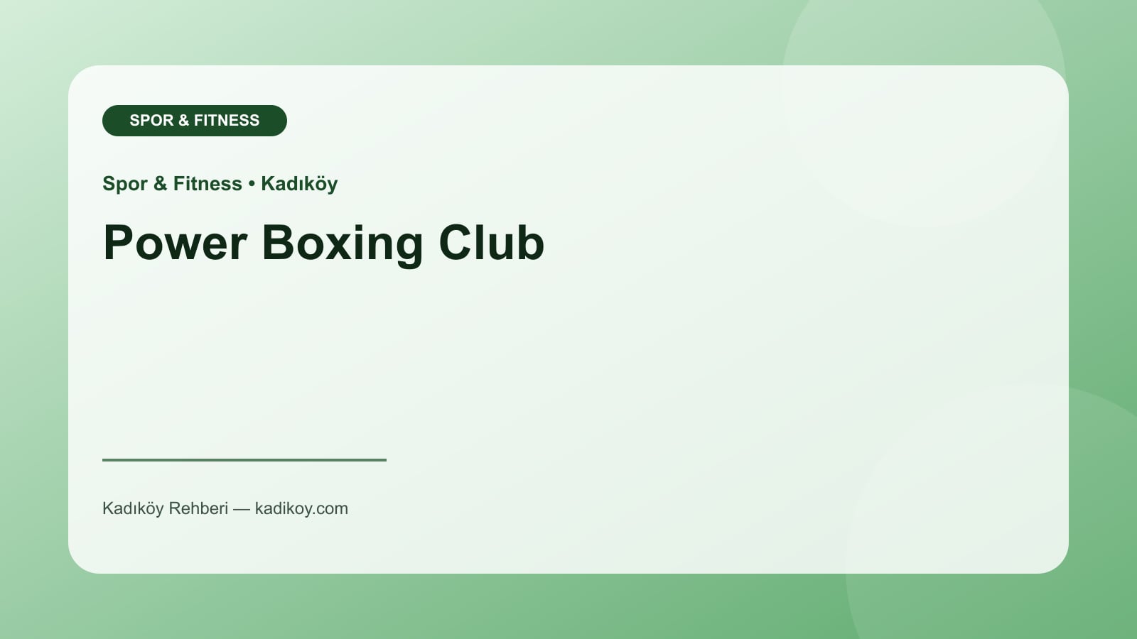 Power Boxing Club - Kadıköy işletme fotoğrafı
