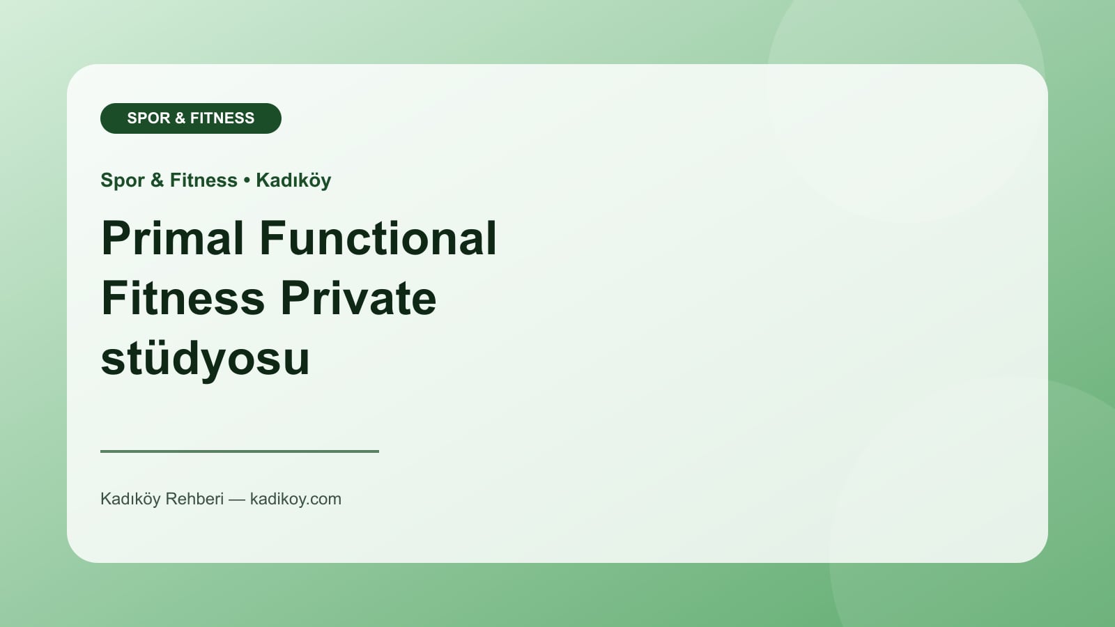 Primal Functional Fitness Private stüdyosu - Kadıköy yakın mekan fotoğrafı