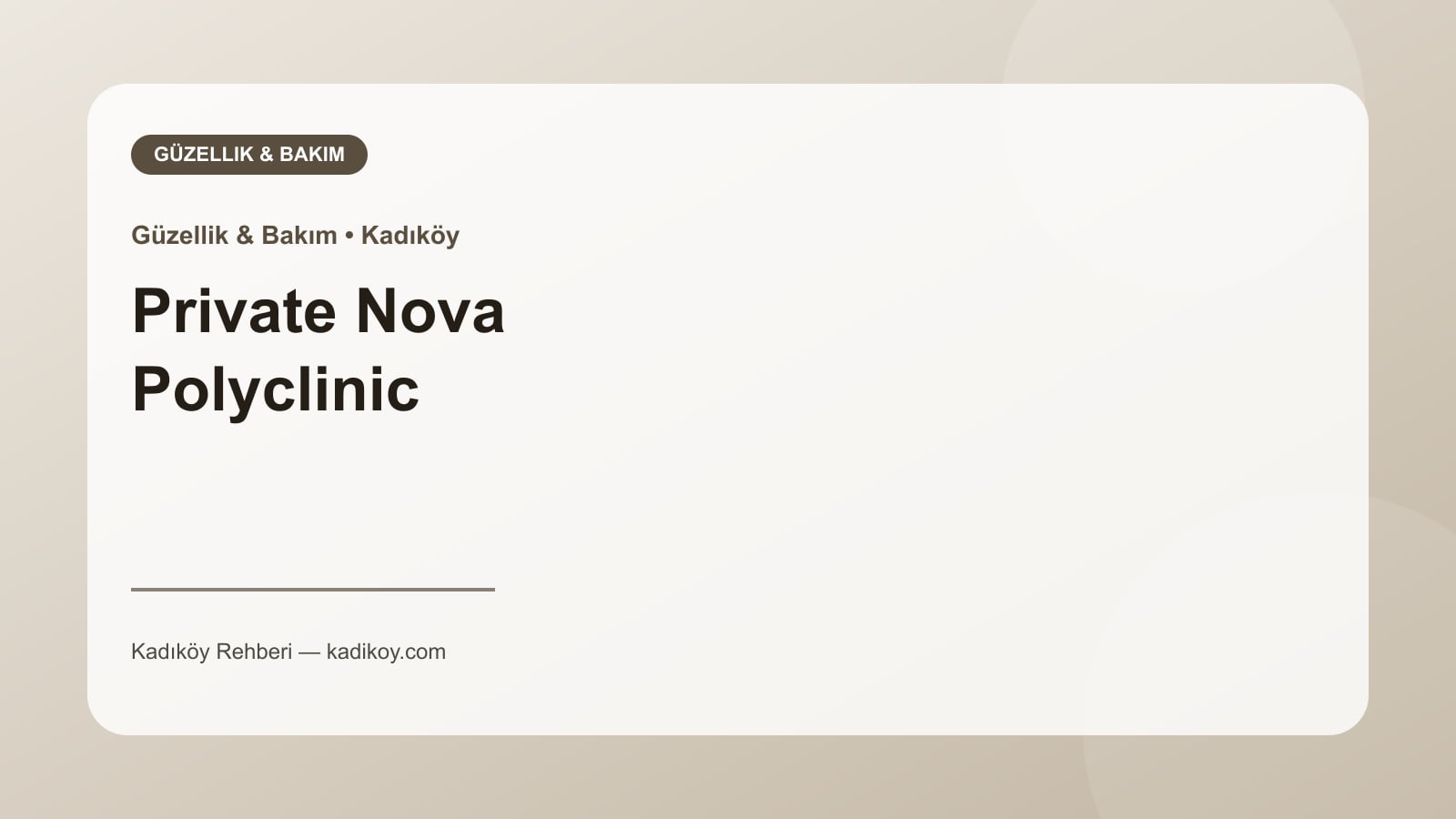 Private Nova Polyclinic - Kadıköy işletme fotoğrafı