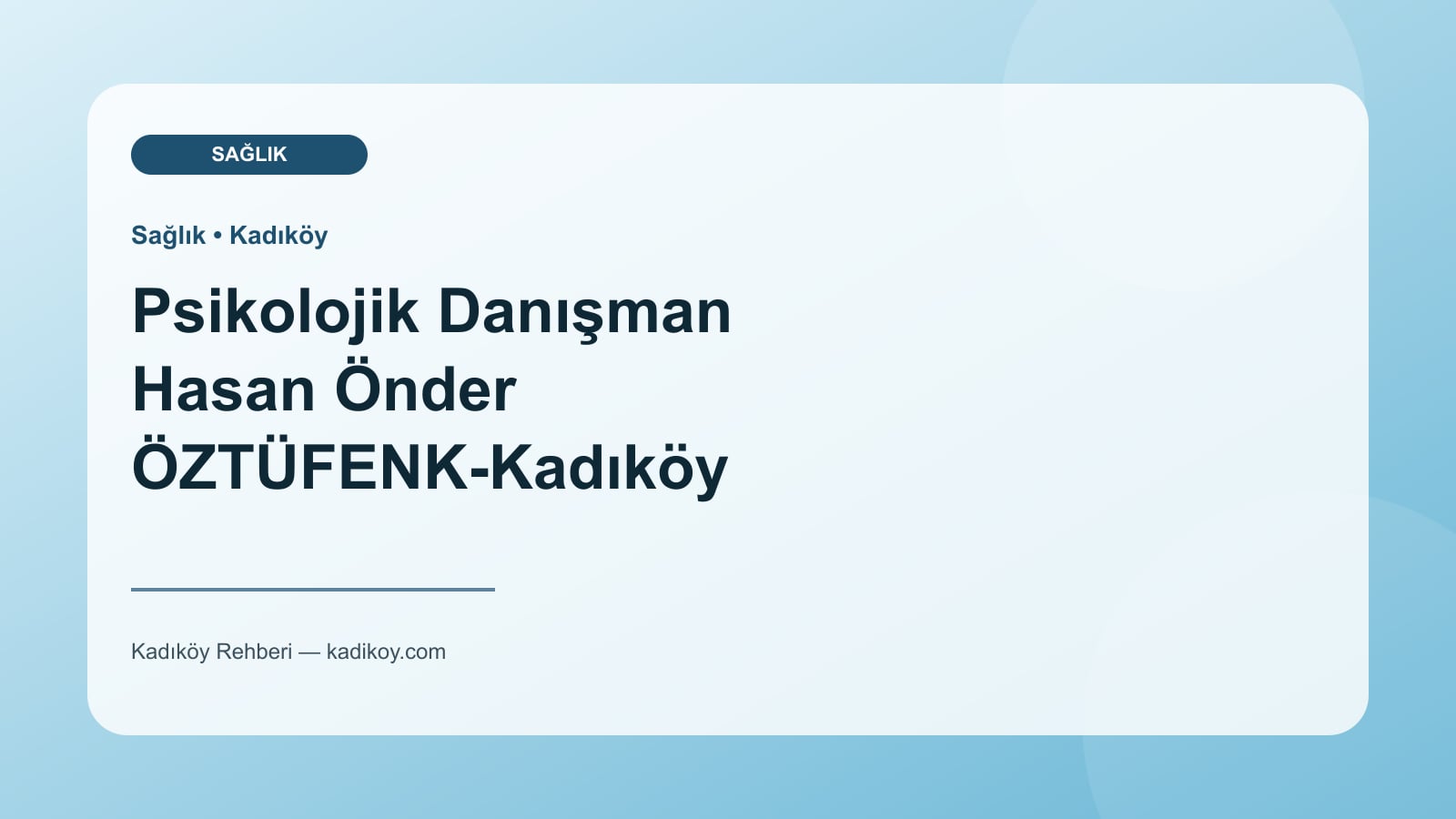 Psikolojik Danışman Hasan Önder ÖZTÜFENK-Kadıköy psikolog -Kadıköy tavsiye edilen psikolog -Kadıköy en iyi psikolog-Kadıköy ergen psikolog-Kadıköy yetişkin psikolog-Kadıköy evlilik terapisi-Kadıköy cinsel terapist-İngilizce terapi - Kadıköy işletme fotoğrafı