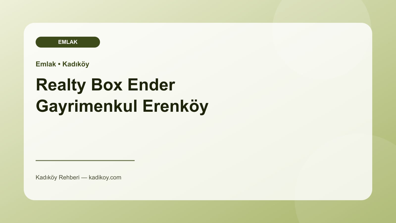 Realty Box Ender Gayrimenkul Erenköy - Kadıköy yakın mekan fotoğrafı