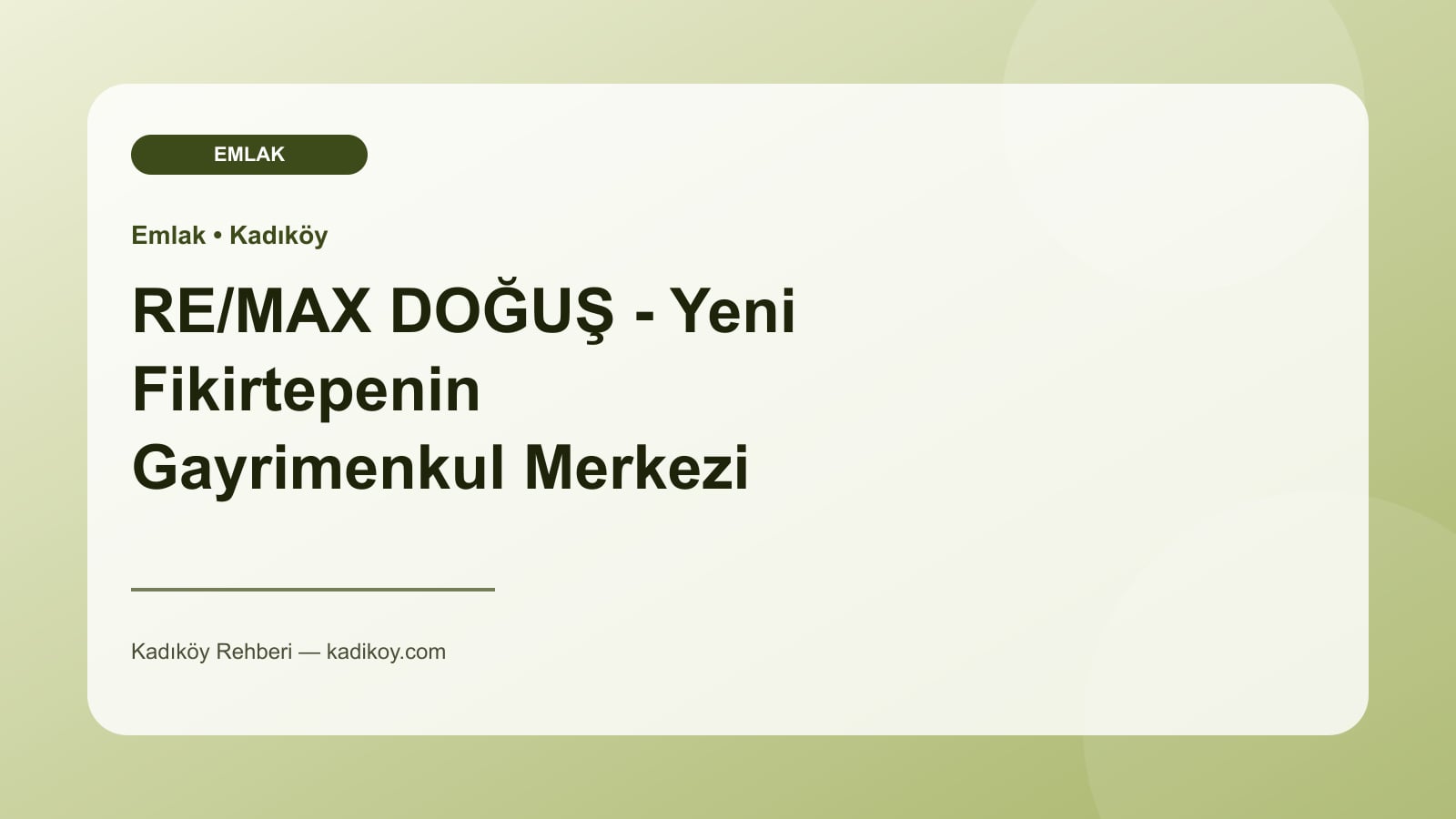 RE/MAX DOĞUŞ - Yeni Fikirtepenin Gayrimenkul Merkezi - Kadıköy işletme fotoğrafı