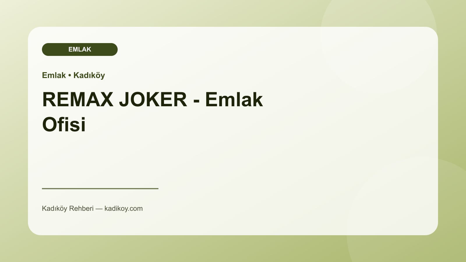 REMAX JOKER - Emlak Ofisi - Kadıköy işletme fotoğrafı