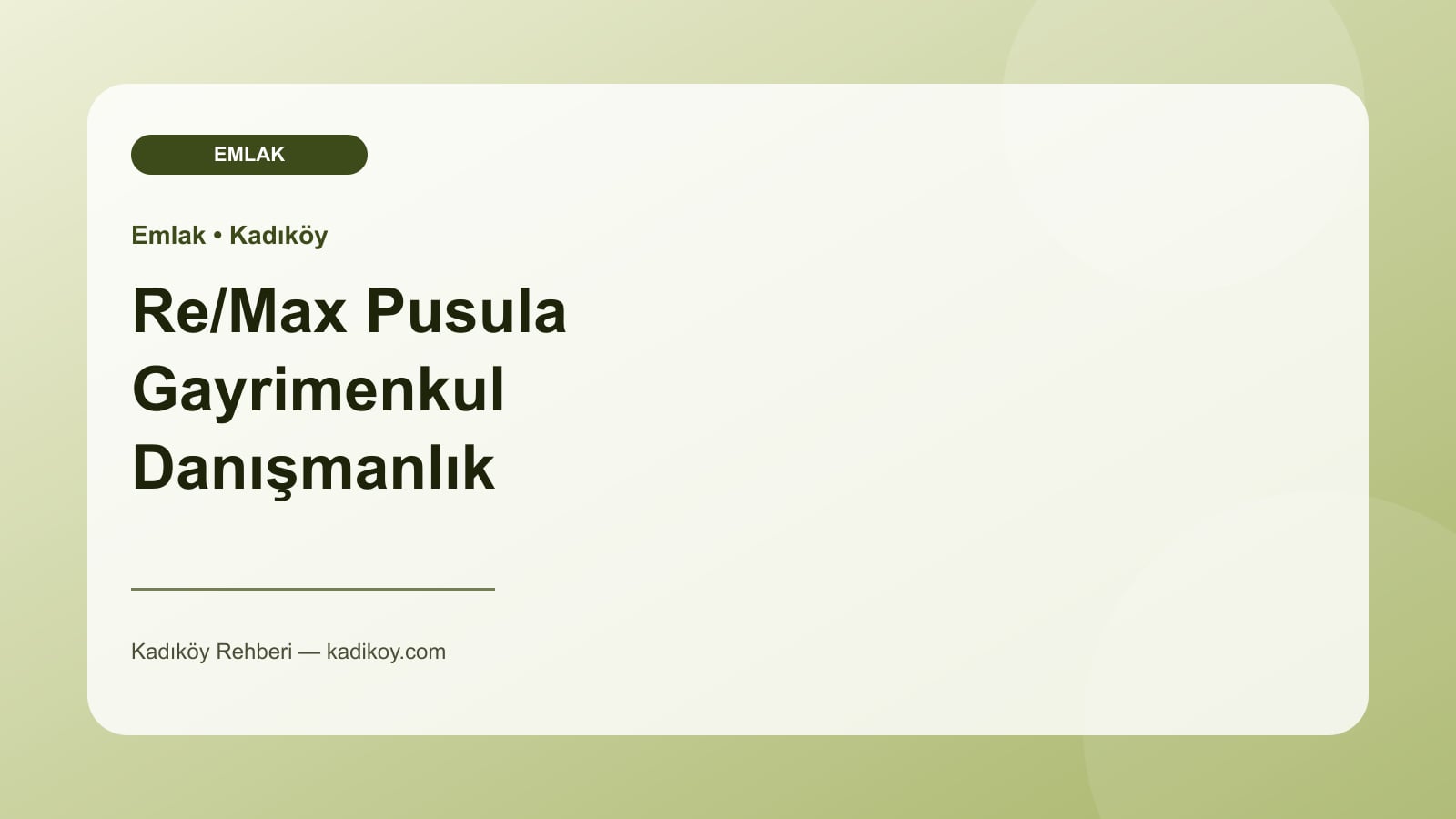Re/Max Pusula Gayrimenkul Danışmanlık - Kadıköy işletme fotoğrafı