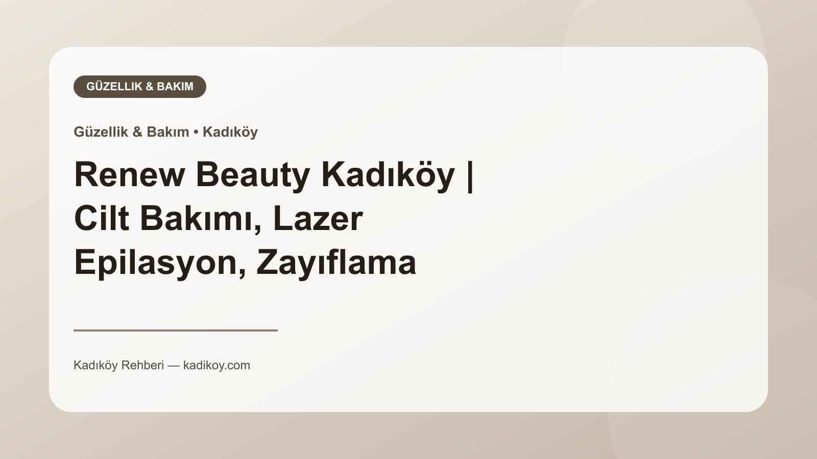 Renew Beauty Kadıköy | Cilt Bakımı, Lazer Epilasyon, Zayıflama ve Kaş Tasarım - Kadıköy işletme fotoğrafı