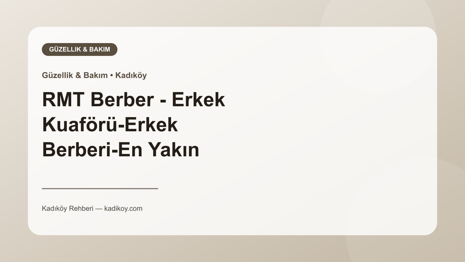 RMT Berber - Erkek Kuaförü-Erkek Berberi-En Yakın Berber - Kadıköy işletme fotoğrafı