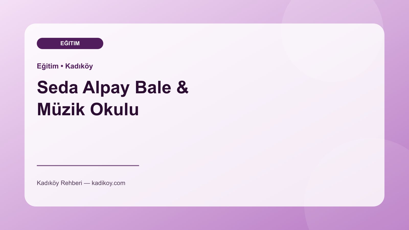 Seda Alpay Bale & Müzik Okulu - Kadıköy işletme fotoğrafı