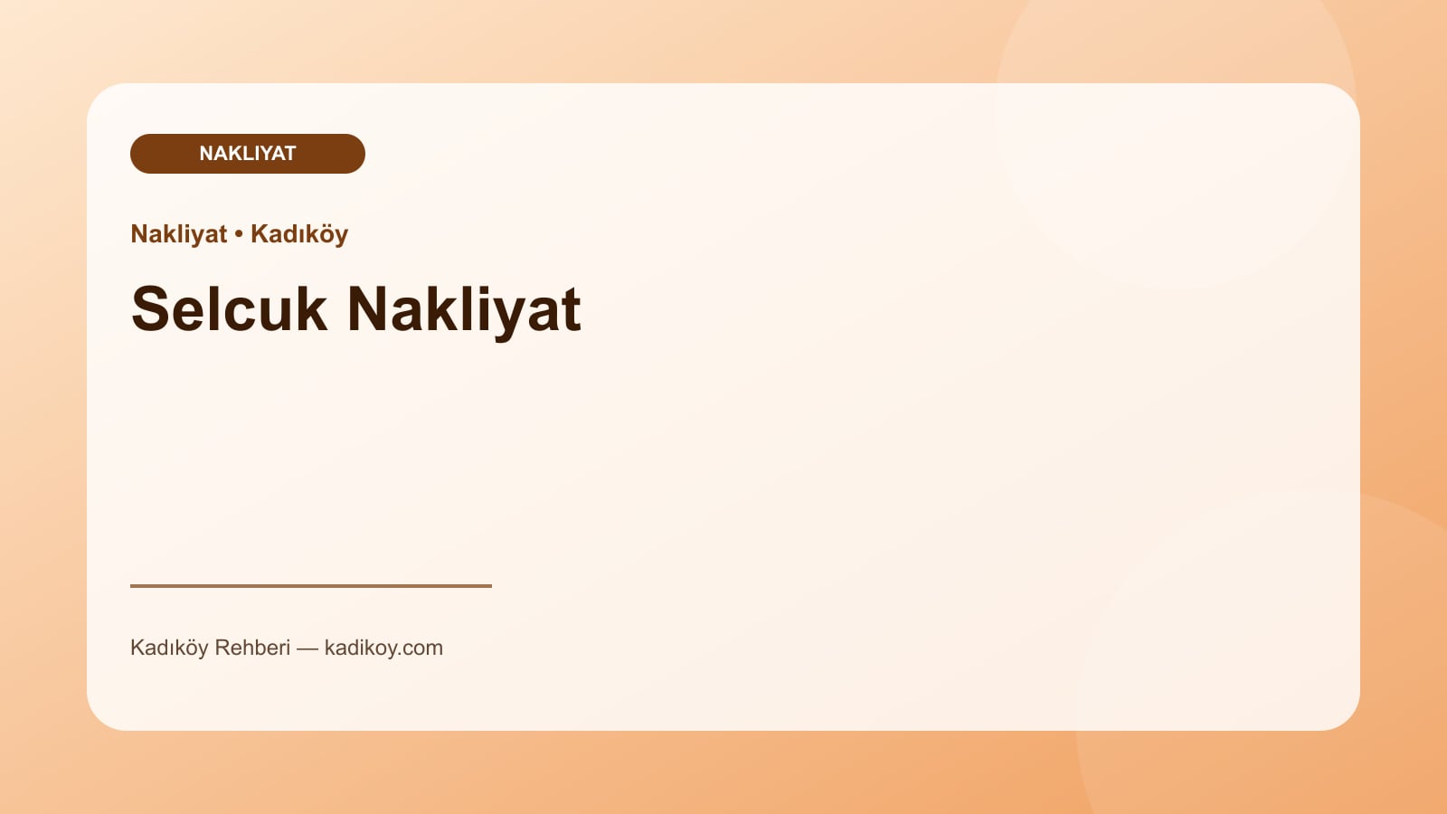Selcuk Nakliyat - Kadıköy işletme fotoğrafı