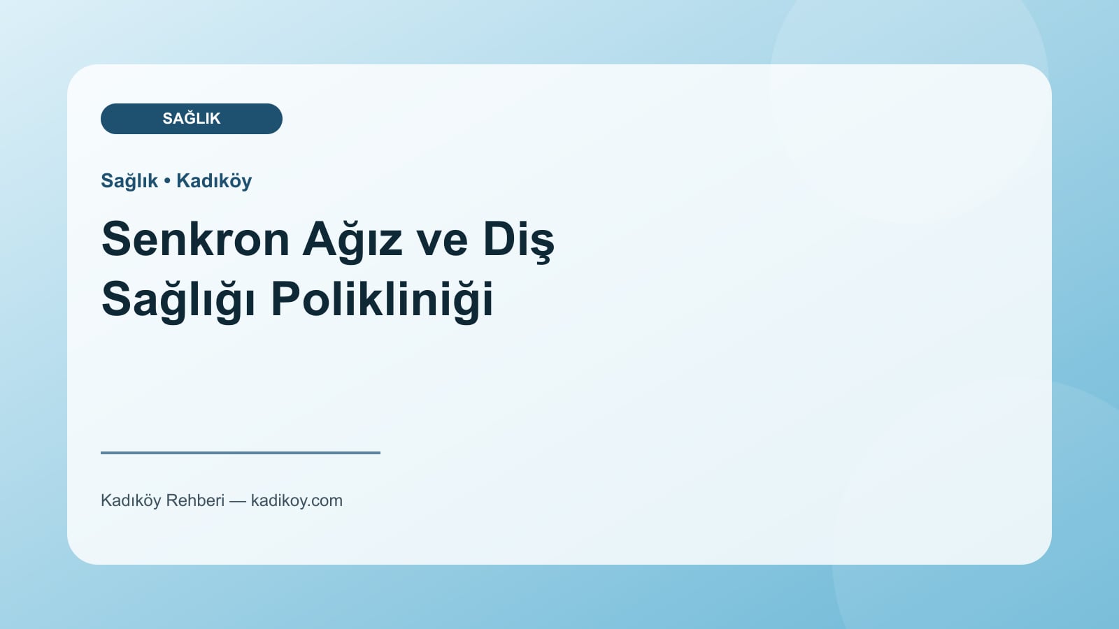 Senkron Ağız ve Diş Sağlığı Polikliniği - Kadıköy işletme fotoğrafı