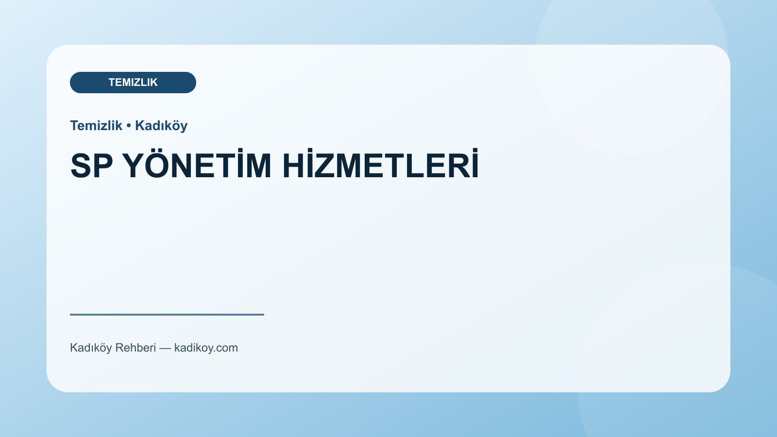 SP YÖNETİM HİZMETLERİ - Kadıköy işletme fotoğrafı