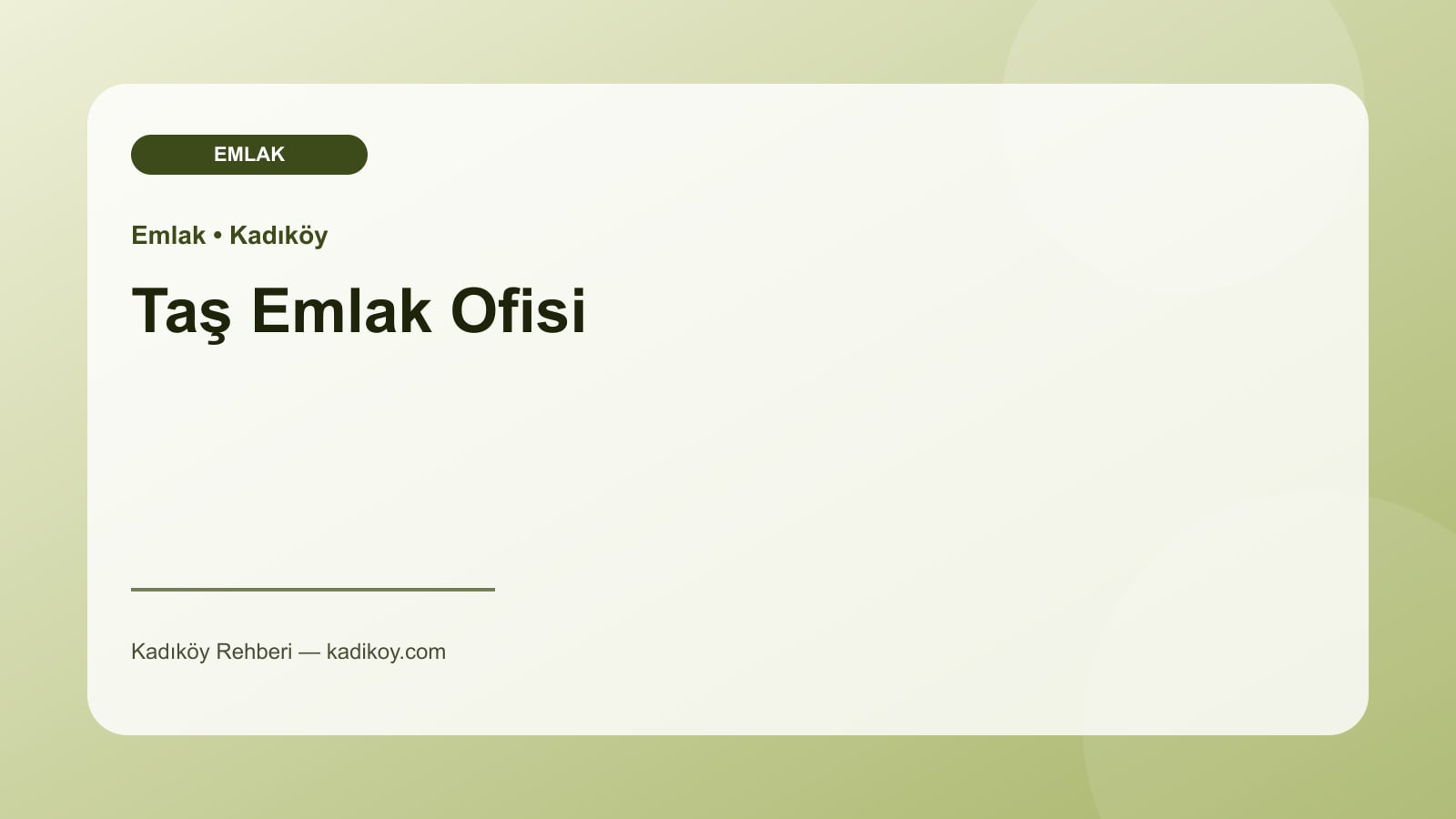 Taş Emlak Ofisi - Kadıköy işletme fotoğrafı