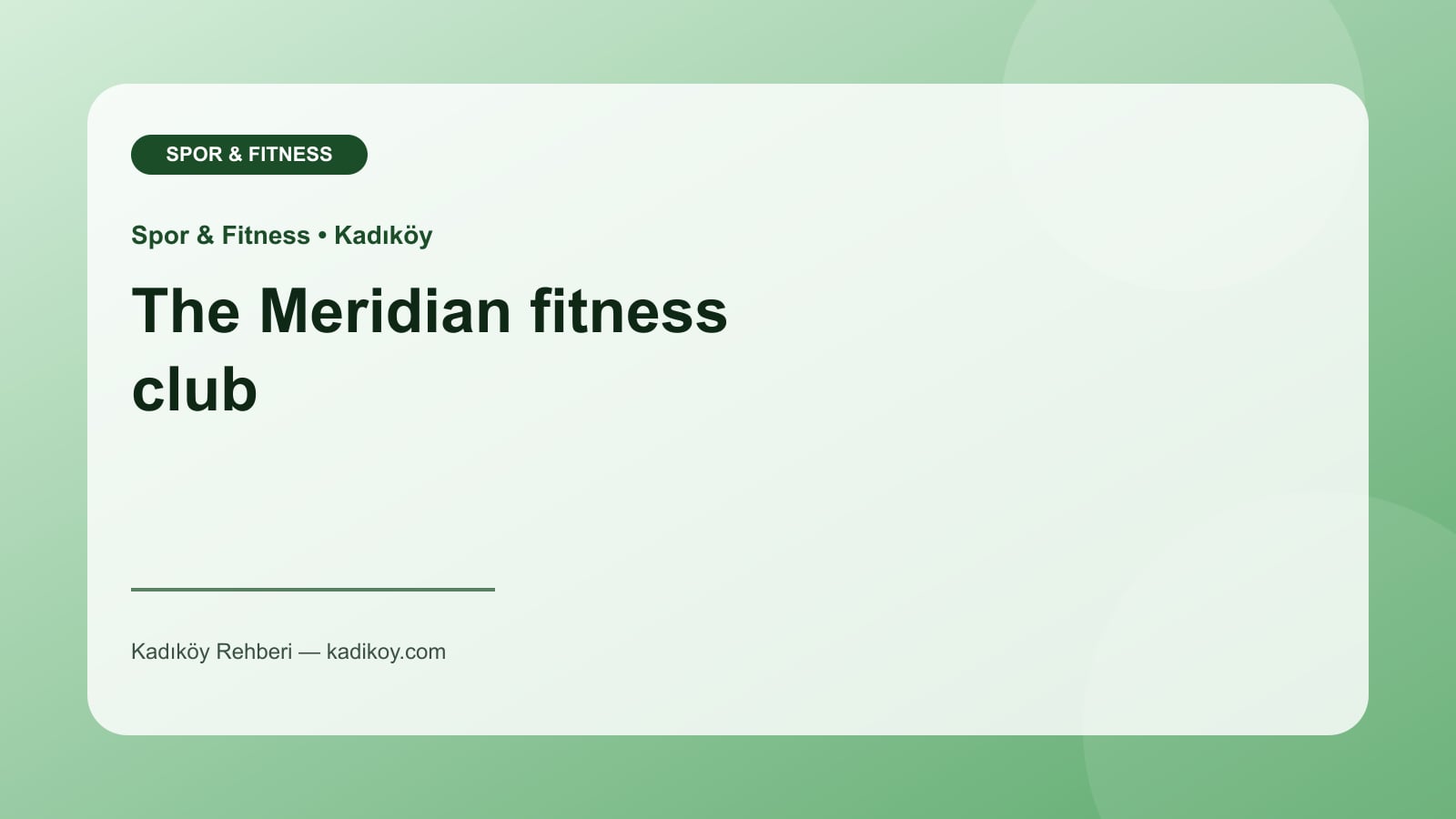The Meridian fitness club - Kadıköy işletme fotoğrafı