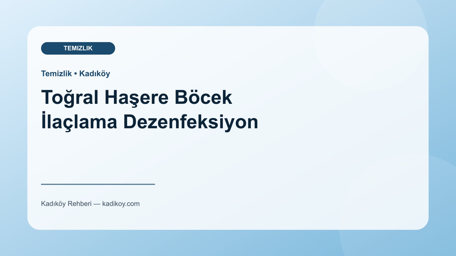 Toğral Haşere Böcek İlaçlama Dezenfeksiyon - Kadıköy işletme fotoğrafı
