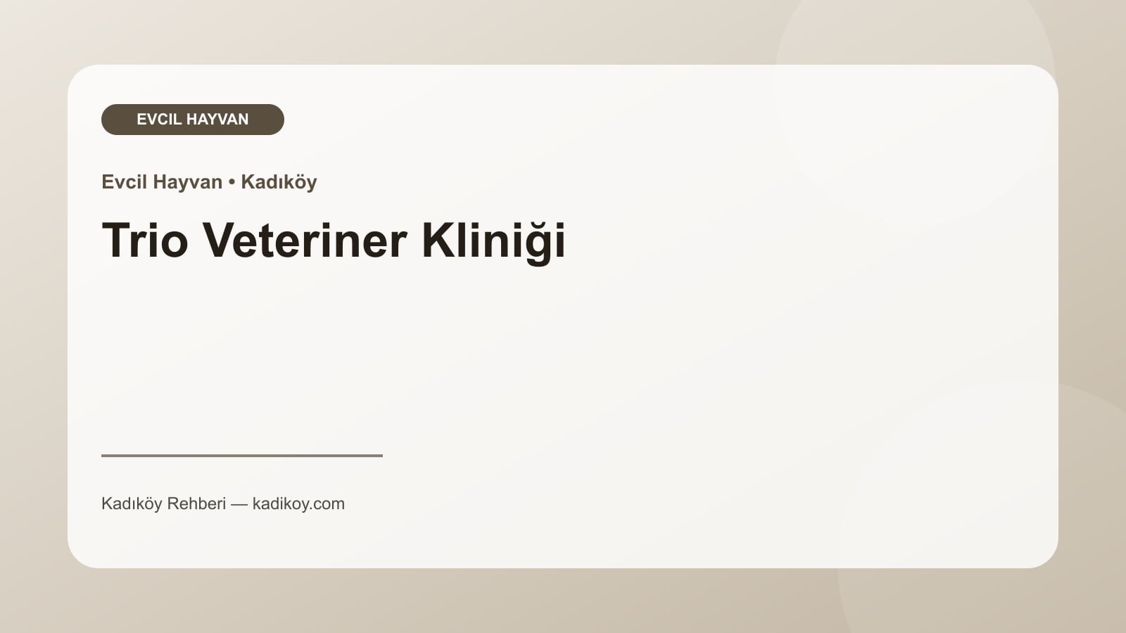 Trio Veteriner Kliniği - Kadıköy işletme fotoğrafı