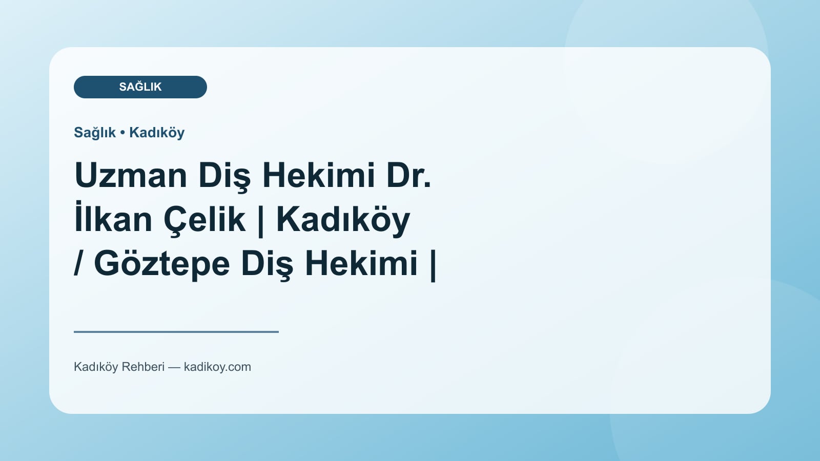Uzman Diş Hekimi Dr. İlkan Çelik | Kadıköy / Göztepe Diş Hekimi | Kanal Tedavisi Uzmanı / Endodontist | Göztepe Diş Kliniği - Kadıköy işletme fotoğrafı