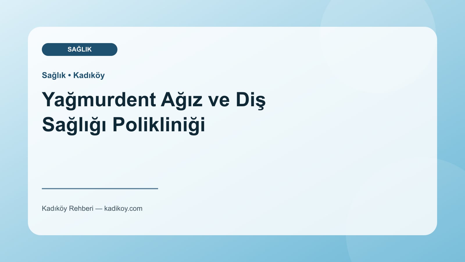 Yağmurdent Ağız ve Diş Sağlığı Polikliniği - Kadıköy işletme fotoğrafı
