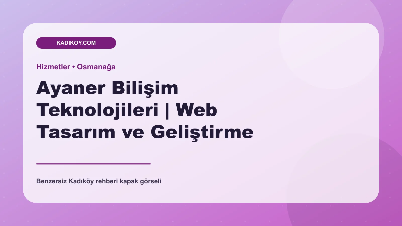 Ayaner Bilişim Teknolojileri | Web Tasarım ve Geliştirme - Kadıköy işletme fotoğrafı
